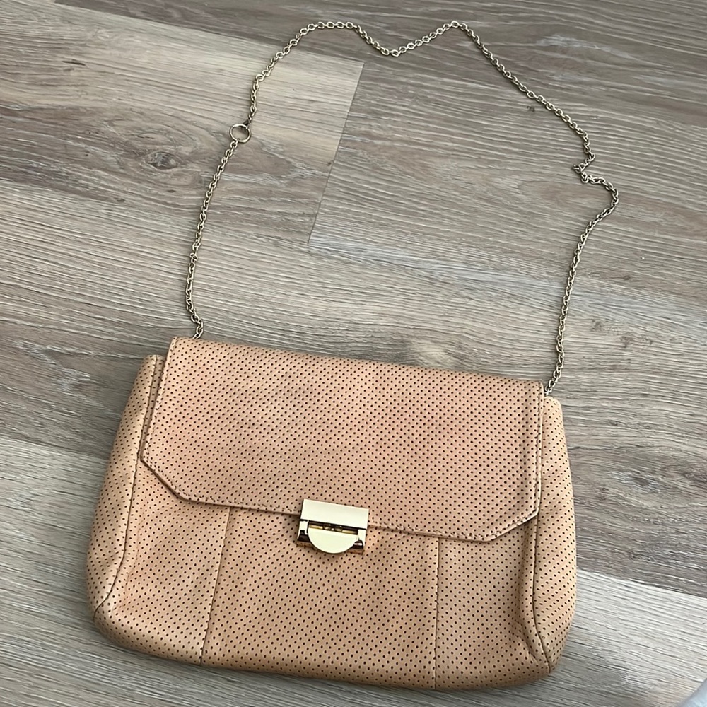 Lauren Merkin tan crossbody purse